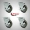 Service Caster 4 Inch SS Gray Polyurethane Swivel Top Plate Caster Set with Brake SCC SCC-SS20S414-PPUB-TLB-4 - alternate 1